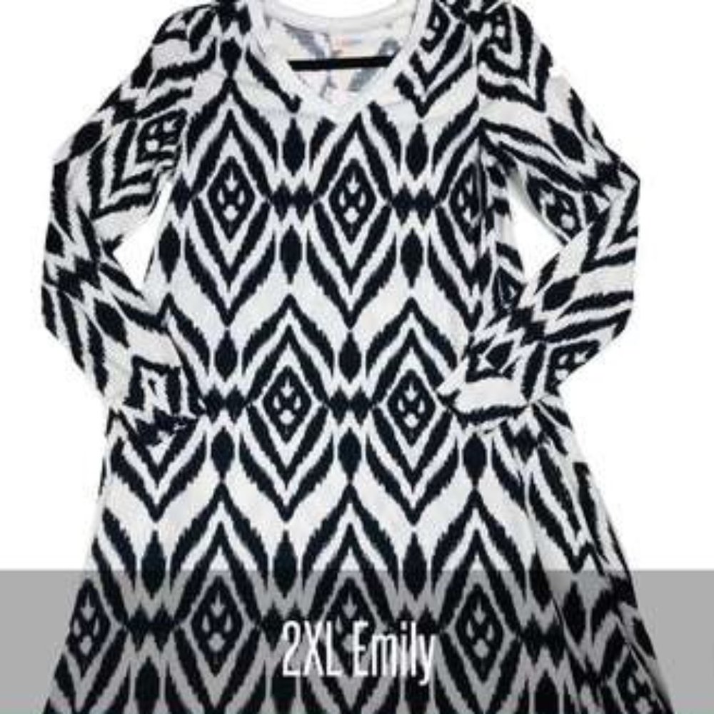 2XL Long sleeve loose-fitting dress